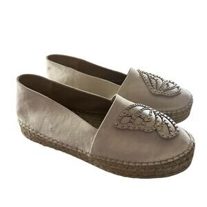 Sophia Webster Butterfly Espadrille Flats Canvas Cream /Gold NEW EU 39 /US 9